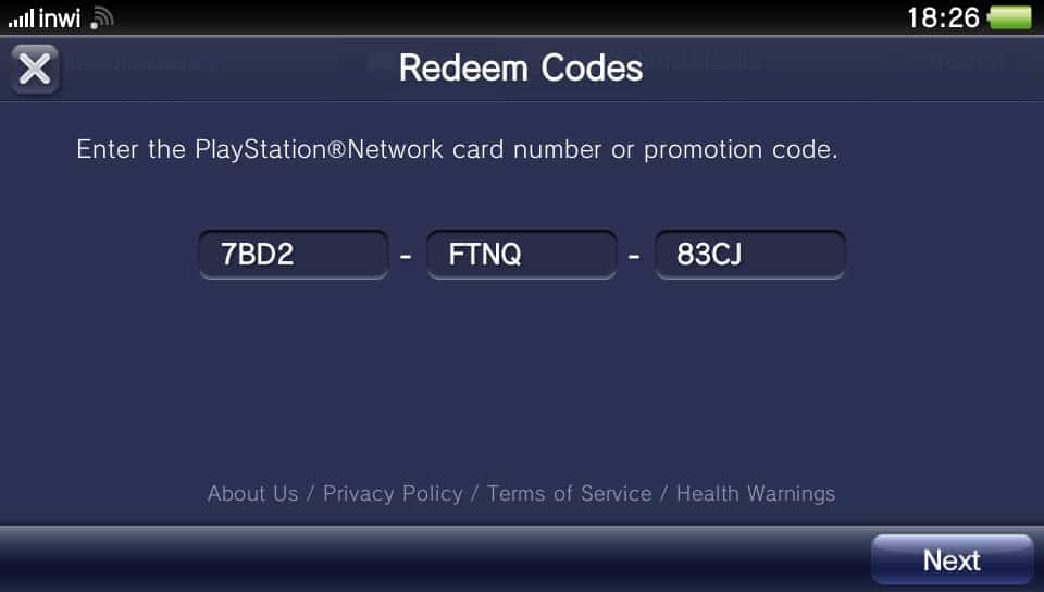 psn card codes unused